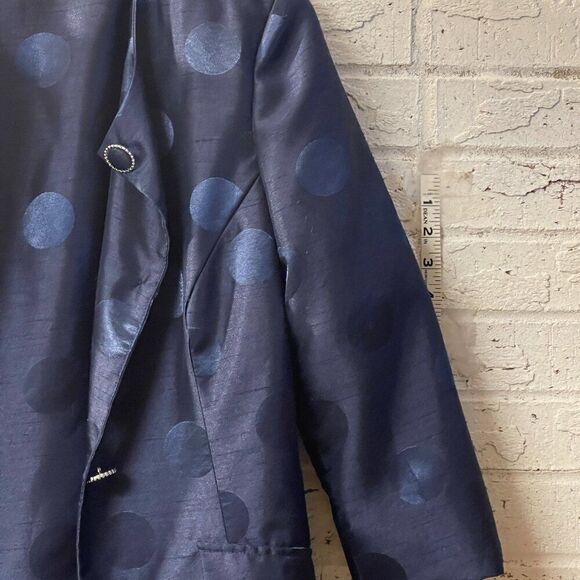 NWT Danillo Blue Polka Dot Formal Party Cocktail Two-Piece Dress Suit Set  8 - Picture 2 of 15